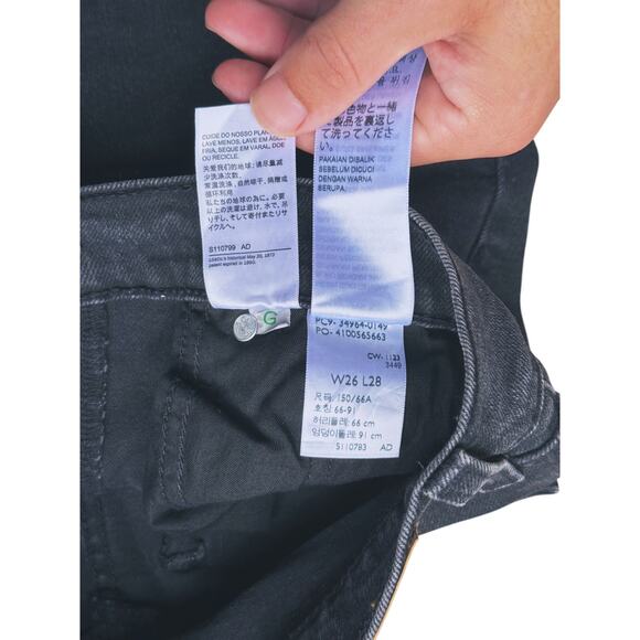 Levi’s Premium Wedgie Straight Ankle Jeans 26 Black Classic Edgy Street Fall - Picture 5 of 6